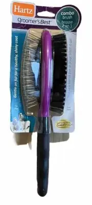 Hartz Groomer's Best Small Combo Brush NEW For Small Dogs & Cats -Purple & Black