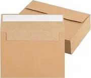 50 Pack Kraft Brown Envelopes, Multi Purpose Card and Storage Envelopes for Invitations, Mailing, Weddings, Business, Birthday, Photos