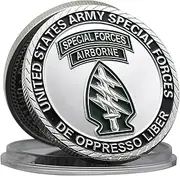 US Army Special Forces Airborne Challenge Coin – 1.57 Inch Military Coin with Special Forces Insignia and Department of The Army Seal
