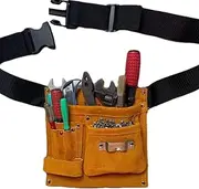 [Generic] Electrician Tool Belt,Large Tool Belt with Multi-pocket - Faux Leather Garden Tool Belt, Artificial Leather Utility Belt with Adjustable Belt for Travel Home