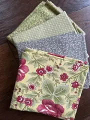MODA Field Notes By Blackbird Designs 1/2 Yard Bundle Yellow Roses, Green Swirl