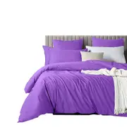 Hotel Soft Quilt Doona Duvet Cover Set 2000TC Single Queen Super King Purple