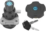 1xMotorcycle Black Fuel Gas Cap Ignition Switch Lock Key Set Fit for Yamaha TW200 2003-2017 XT600 1990-1995 DT200 DT200R 1991-1994