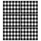 Black and White Plastic Placemats Set of 6 Check Plaid Table Mats Black Buffa...