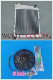 ALUMINUM RADIATOR &FAN for AUSTIN MINI/ROVER COOPER/MORRIS ALL MODELS 1967-1991