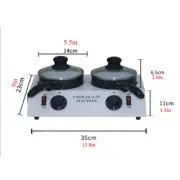 Electric Chocolate Tempering Fondue Warmer Machine Commercial 2 Pots 220V Melter