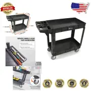 Industrial Strength Rolling Utility Cart with Swivel Lock Casters & Easy Clean