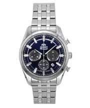 Orient Contemporary Chronograph Stainless Steel Navy Blue Solar Powered Quartz RA-TX0303L Men's Watch