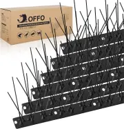 OFFO Black Bird Spikes Pre-Assembled for Pigeons Birds, Durable Bird Deterren...