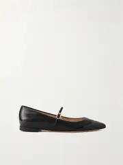 [Gianvito Rossi] Gianvito Rossi - Vernice Patent-leather Mary Jane Point-toe Flats - Black - IT35 IT 35 Black