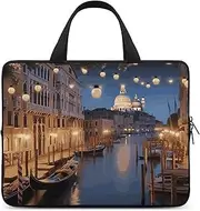 Laptop Case Sleeve Shockproof Computer Carrying Bag Beautiful Venice at Night Laptop Bag Tote Lightweight Notebook Case Cover Traveling Briefcase Handle Bags for Travel Business 17inch, Beautiful