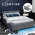 Artiss Bed Frame Queen Double King Single Size Gas Lift Base Storage Grey VILA