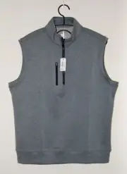 NWT Johnnie-O Men's Heather Gray Denny 1/2 Zip Pullover Golf Vest sz M