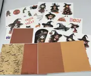 37 Pc QUIRKY HALLOWEEN GIRLS Supplies Kit Fir Junk Journal Card Making Scrapbook