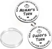 New Parents' Lucky Decision Coin - Heartwarming Baby Gifts for New Dads & Moms, Hilarious Treasures for Pregnant Women,Must-Haves for Baby Showers, Birthdays, Halloween, Thanksgiving and Christmas, Sweet Keepsakes for Expectant Parents