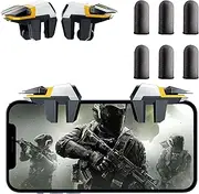 Mobile Game Controller Trigger,6 Finger Game Trigger Gamepad Large Thickness, Sensitive Trigger with 3 Pair Gaming Finger Sleeves