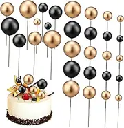 CLISPEED 30Pcs Cake Balls Decorations Easy Installation Dessert Toppers for Cupcakes Cookies Pastries Versatile for Birthday Celebration Decor