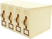4Pcs Nonwoven Bed Sheet Storage, Built in PP Board, Easy to Categorize, Bedding Sheet Organizer, with Zipper Foldable for Closets, Wardrobe, Home Storage & Organisation