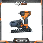 SP Tools 16V 3/8 inch Drive Brushless Impact Wrench Kit with Socket Rail Set