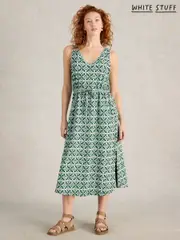 White Stuff Blue Heidi Jersey 100% Cotton Dress (F13871) | $127