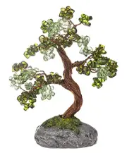 Ganz Crystal Expressions Acrylic Shades of Green Beaded Tree Figurine, 5.25"