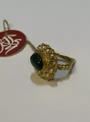 PRICE REDUCED Artisan Ring by Gypsy handmade ring Emerald Peal