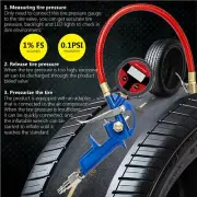 150PSI LCD Digital Pressure Gauge Air Tire Inflator Lock-On Air Chuck w/ CR-2032