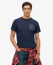 Copper Label Chest Graphic Tee | Blue Navy Marle