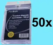 50 PRO SAFE PREMIUM 180pt MAGNETICS UV Safe Thick Card Case Holder Ultra Clear