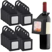 25pcs Kraft Paper Wine Bottle Box with Window Foldable Black Wine Candy Boxes for Christmas New Year Wedding Parties Favor Wine Accessory Sets