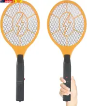 Electric Fly Swatter Handheld Bug Zapper - Indoor Outdoor Zapping Racket for Pes