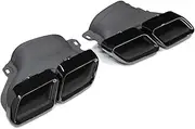 Car Exhaust Tip Muffler Tips Compatible For Benz C63 W205 C200 C300 C180 C260 2015 2016 2017 2018 Quad Tailtip Nozzle(Black A)