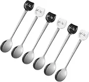 BESTYASH 6pcs Cat Spoon Ceramic Stainless Steel Dessert Spoons for Stirring Tea Coffee Stainless Steel Cat Head Spoon for Cat Lovers and Kitchen