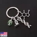 Science Biology DNA Microscope Molecule Genomics Charms Keychain Scientists Gift