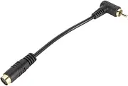 Mini DIN 4 Pin toCable, 4pin Video Female to 90 DegreeMale Cable, Composite Video Adapter Cable for PC TV, Works with DVD, TV HDTV, VCR's, CD Players