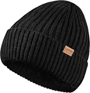 [LOKZEER] Winter Beanie Hat for Men and Women: Warm Knit Skull Hat with Thermal Thick Polar Fleece Lining Snow Cap Winter Gifts for Family and Friends