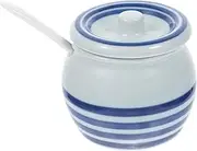 STOBAZA Delicate Spice Container with Spoon Compact Seasoning Jar for Home Decor Stylish Storage for Salt Sugar and Spices Safe and Secure Design