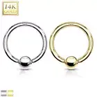14K Solid GOLD Captive Bead Ring CBR Ear Nose Nipple Piercing Daith Helix Tragus
