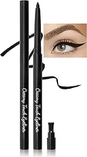 Erinde Black Gel Eyeliner for Mature Women - Waterproof Smudge-proof Eye Liner Pencil, Gel Cream Matte Texture, Built-in Sharpener, Long Lasting Precision Waterline Eyeliner for Older Women #01 Black