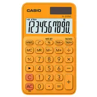 在飛比找PChome24h購物優惠-【CASIO 】10位元浪漫馬卡龍口袋型計算機-柳橙橘 (S