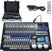 DMX 512 Controllers,Lighting Controller with Aviation Containers,upport R20 Light Library 60 Scenes 96 fixtures Stage Lighting Console,Dj Light Controller for Editing Program of Stage Lighting Runing