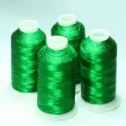 4 Evergreen Color Metallic Threads Cones for Embroidery Machine 1100 yards Each