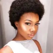 Short Pixie Afro Kinky Curly Wigs Brazilian Human Hair No Lace Wig For Women US