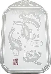 [HSTBLEOO] Pure Hand Carved Natural White Jade Lotus Lotus Leaf Fish Goldfish Gem Crystal Amulet Pendant Necklace