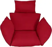 Outdoor Swing Chair Cushion with Head Pillow Thicken Egg Hammock Chair Pads for Garden Patio Removable Cover Burgundy Color KeYJ