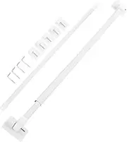CAXUSD 2Pcs Adjustable Extendable Small Curtain Rod Plastic Curtain Rods for Home Use for Bedroom and Bathroom Easy Installation with Adhesive Holders