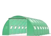 ALFORDSON Greenhouse Garden Shed 6x4x2M, Walk-in Tunnel Green House with Ventilation Windows, Steel Frame Grow Tent for Gardening Plants Flowers