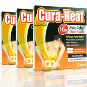 3x Cura Heat Acute Back Pain Max Size 2 Heat Patches Relief Direct to Skin