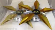 Tezzen Wheels Gold/Chrome Custom Wheel Center Caps Set of 2 # MS-CAP-L114 (FWD)