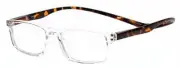 Magz Gramercy in Clear Tortoise/Blue Light Reading Glasses +1.25 REAR CONNECTING